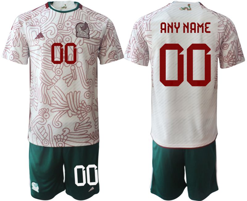 Men 2022 World Cup National Team Mexico away white customized Soccer Jerseys->mexico jersey->Soccer Country Jersey